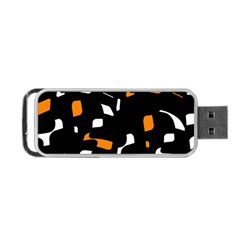 Orange, Black And White Pattern Portable Usb Flash (two Sides)