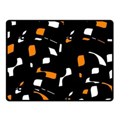 Orange, Black And White Pattern Double Sided Fleece Blanket (small) 