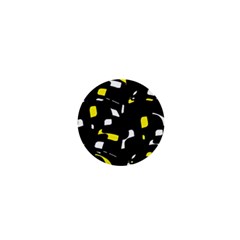 Yellow, Black And White Pattern 1  Mini Buttons by Valentinaart