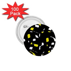 Yellow, Black And White Pattern 1 75  Buttons (100 Pack)  by Valentinaart