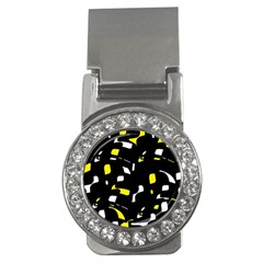 Yellow, Black And White Pattern Money Clips (cz)  by Valentinaart