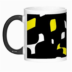 Yellow, Black And White Pattern Morph Mugs by Valentinaart