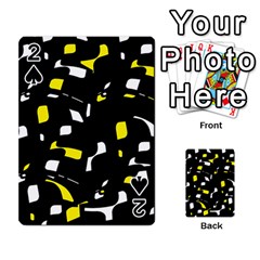 Yellow, Black And White Pattern Playing Cards 54 Designs  by Valentinaart