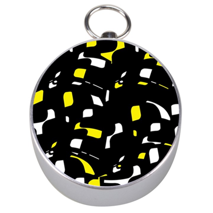 Yellow, black and white pattern Silver Compasses