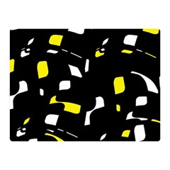 Yellow, Black And White Pattern Double Sided Flano Blanket (mini) 