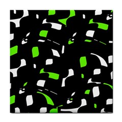 Green, Black And White Pattern Tile Coasters by Valentinaart