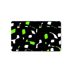 Green, Black And White Pattern Magnet (name Card) by Valentinaart