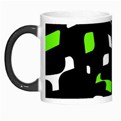 Green, Black And White Pattern Morph Mugs by Valentinaart