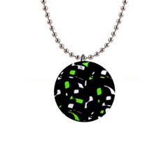 Green, Black And White Pattern Button Necklaces by Valentinaart