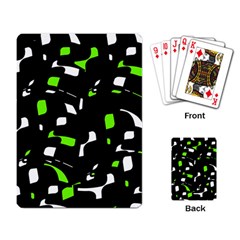 Green, Black And White Pattern Playing Card by Valentinaart