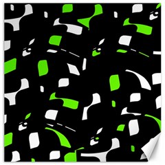 Green, Black And White Pattern Canvas 20  X 20   by Valentinaart