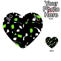 Green, Black And White Pattern Playing Cards 54 (heart) 