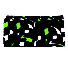 Green, Black And White Pattern Pencil Cases by Valentinaart