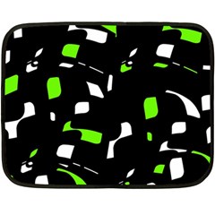 Green, Black And White Pattern Double Sided Fleece Blanket (mini)  by Valentinaart