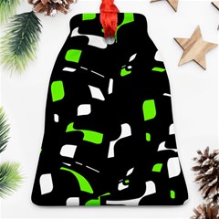 Green, Black And White Pattern Ornament (bell) 