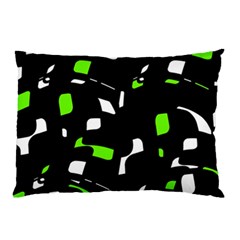 Green, Black And White Pattern Pillow Case (two Sides)