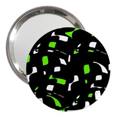 Green, Black And White Pattern 3  Handbag Mirrors by Valentinaart