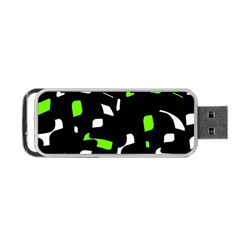 Green, Black And White Pattern Portable Usb Flash (two Sides)