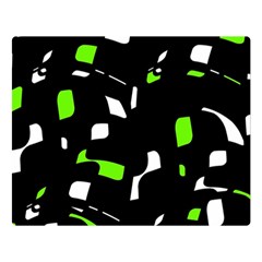 Green, Black And White Pattern Double Sided Flano Blanket (large) 