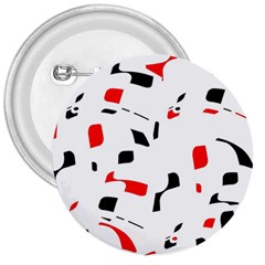 White, Red And Black Pattern 3  Buttons by Valentinaart