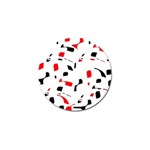 White, red and black pattern Golf Ball Marker Front