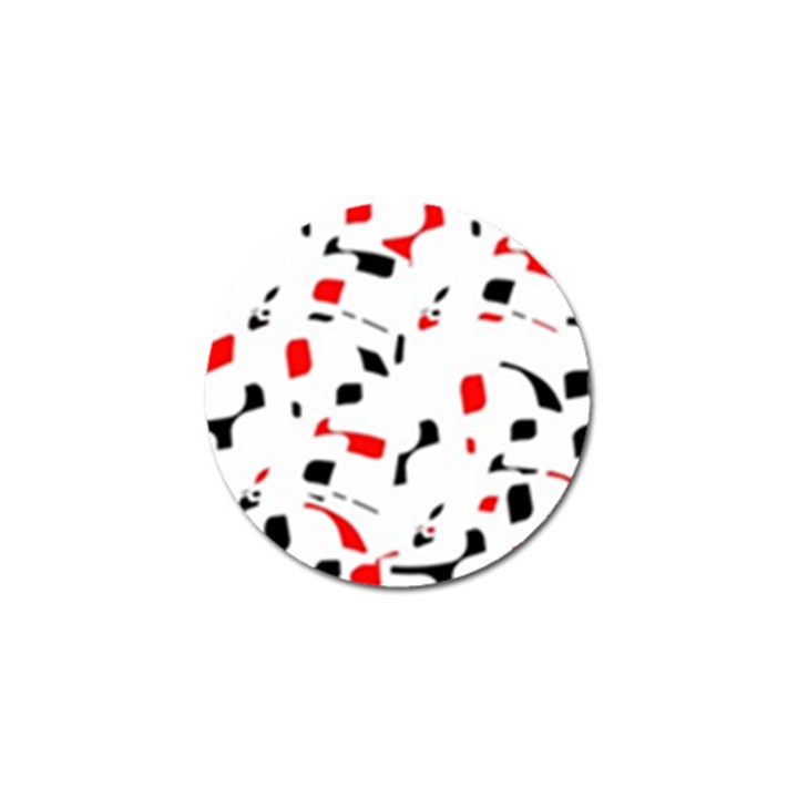 White, red and black pattern Golf Ball Marker