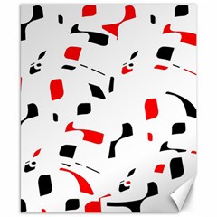 White, Red And Black Pattern Canvas 8  X 10  by Valentinaart