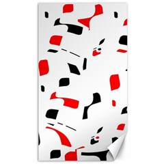 White, Red And Black Pattern Canvas 40  X 72  