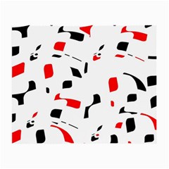 White, Red And Black Pattern Small Glasses Cloth (2-side) by Valentinaart