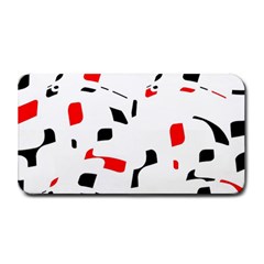 White, Red And Black Pattern Medium Bar Mats by Valentinaart