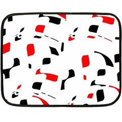 White, Red And Black Pattern Fleece Blanket (mini)