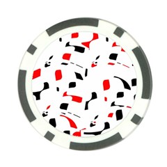 White, Red And Black Pattern Poker Chip Card Guards (10 Pack)  by Valentinaart