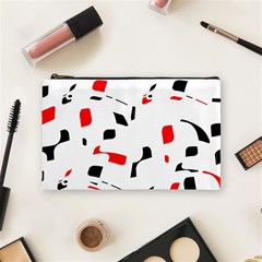 White, Red And Black Pattern Cosmetic Bag (medium)  by Valentinaart