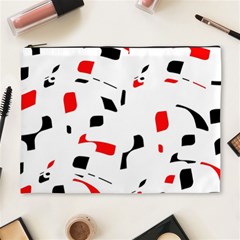 White, Red And Black Pattern Cosmetic Bag (xl) by Valentinaart