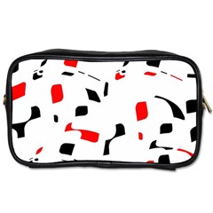 White, Red And Black Pattern Toiletries Bags by Valentinaart