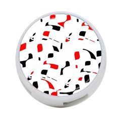 White, Red And Black Pattern 4-port Usb Hub (two Sides)  by Valentinaart