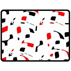 White, Red And Black Pattern Fleece Blanket (large) 