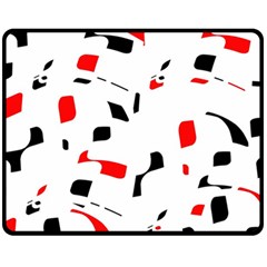 White, Red And Black Pattern Fleece Blanket (medium) 