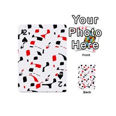 White, Red And Black Pattern Playing Cards 54 (mini) 