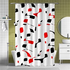 White, Red And Black Pattern Shower Curtain 48  X 72  (small) 