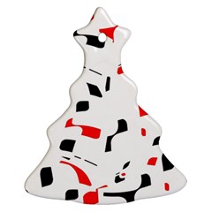 White, Red And Black Pattern Ornament (christmas Tree)