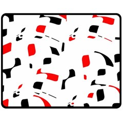 White, Red And Black Pattern Double Sided Fleece Blanket (medium) 