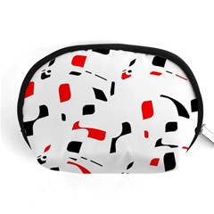 White, Red And Black Pattern Accessory Pouches (medium)  by Valentinaart