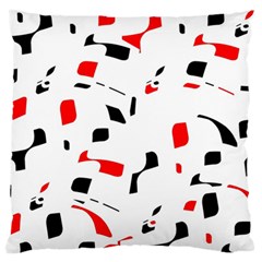 White, Red And Black Pattern Large Flano Cushion Case (one Side)