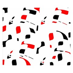 White, Red And Black Pattern Double Sided Flano Blanket (small) 