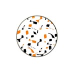 Orange, white and black pattern Hat Clip Ball Marker Front