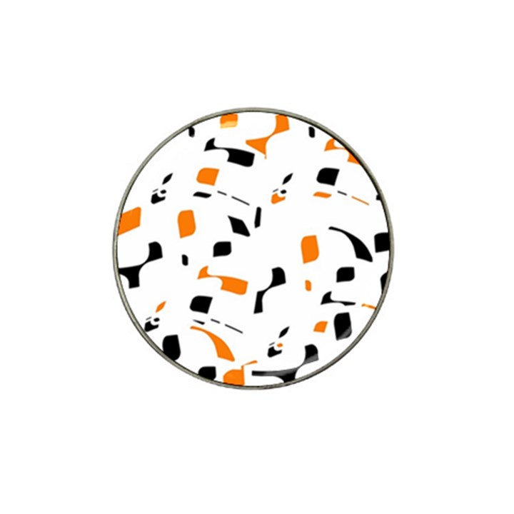 Orange, white and black pattern Hat Clip Ball Marker