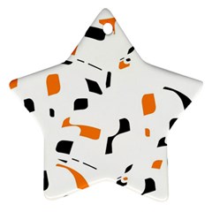 Orange, white and black pattern Star Ornament (Two Sides) 