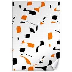 Orange, white and black pattern Canvas 12  x 18  