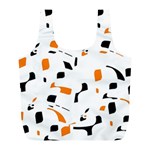 Orange, white and black pattern Full Print Recycle Bags (L)  Front